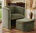 COLAMY Upholstered Velvet Barrel Accent Chair by COLAMYINC