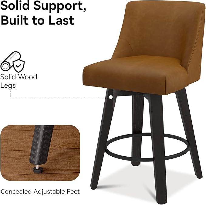 Counter Height Swivel Bar Stools Set of 6, 26 Inch Bar Stools - Image 5