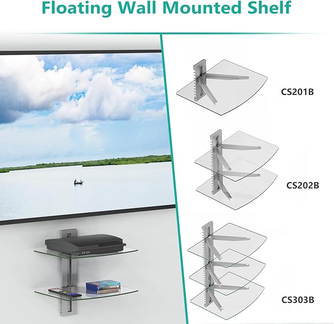 WALI Floating Entertainment Center Shelves, Holds Up to 17.6lbs, TV Shelf - Image 6