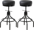 Counter Height Bar Stools Set of 2 Adjustable Swivel Barstools Modern PU by Unknown
