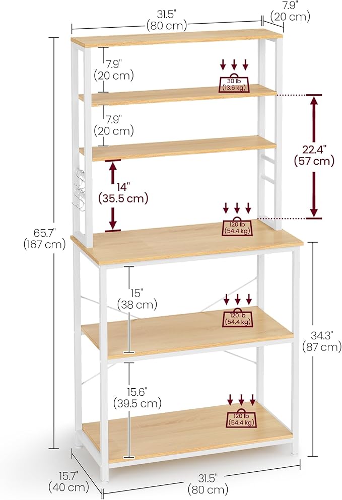 VASAGLE Coffee Bar, 31.5 Inches Baker's Rack - Image 3