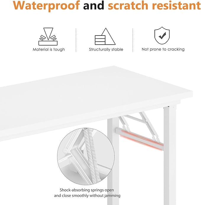 DlandHome Folding Desk Small Desk 31.5 inches Computer Desk - Image 4