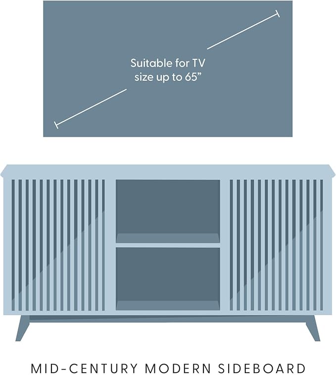 Plank+Beam Mid-Century Modern Wood TV Stand, Solid Wood Entertainment Console - Image 7