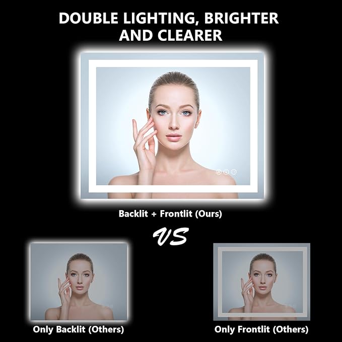 40x32 Inch LED Bathroom Mirror - Image 3