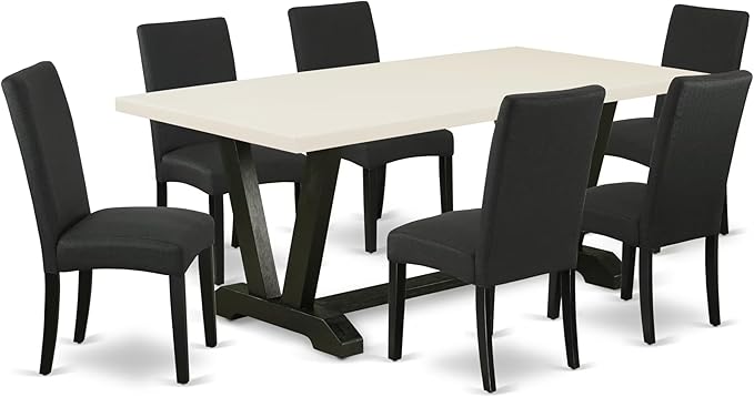 East West Furniture V627DR124-7 7 Piece Modern Dining Table Set Consist of a by EastWestFurniture