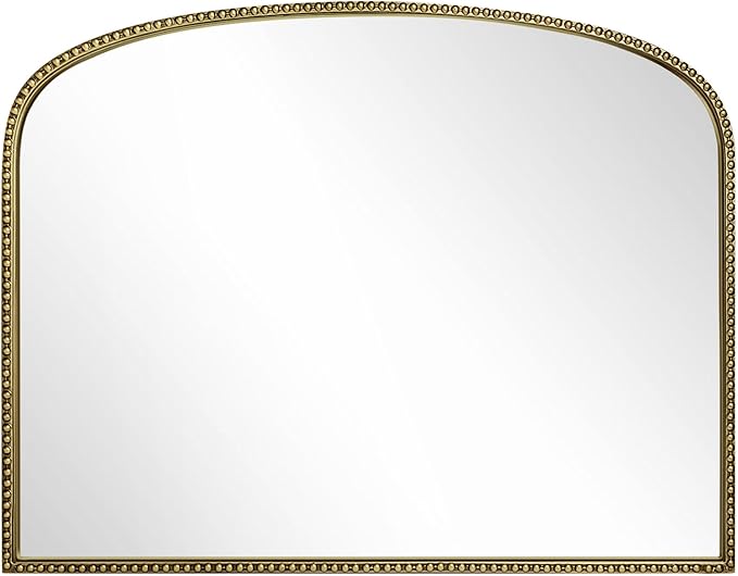 36"X28" Arched Mirror, Metal Beaded Frame Mirror by Wemily