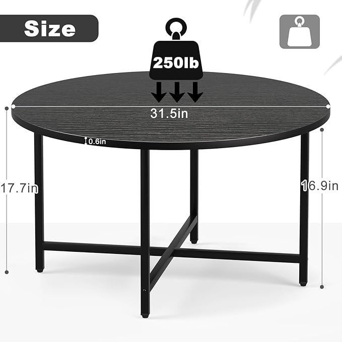 Round Coffee Table, Modern Design Living Room Tables - Image 2