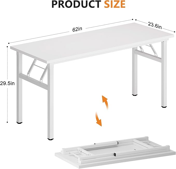 Folding Desk, 62 inch No Assembly Folding Desks - Image 3