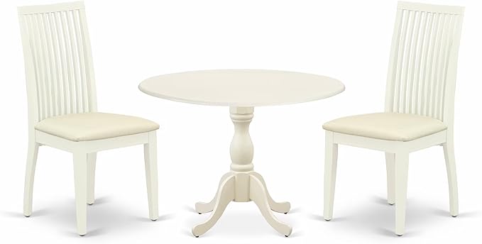 East West Furniture DMIP3-LWH-C 3 Piece Dining Room Furniture Set Contains a by EastWestFurniture