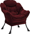Lazy Chair Thick Padded, Comfy Velvet Accent Lounge Chair by Youtanic