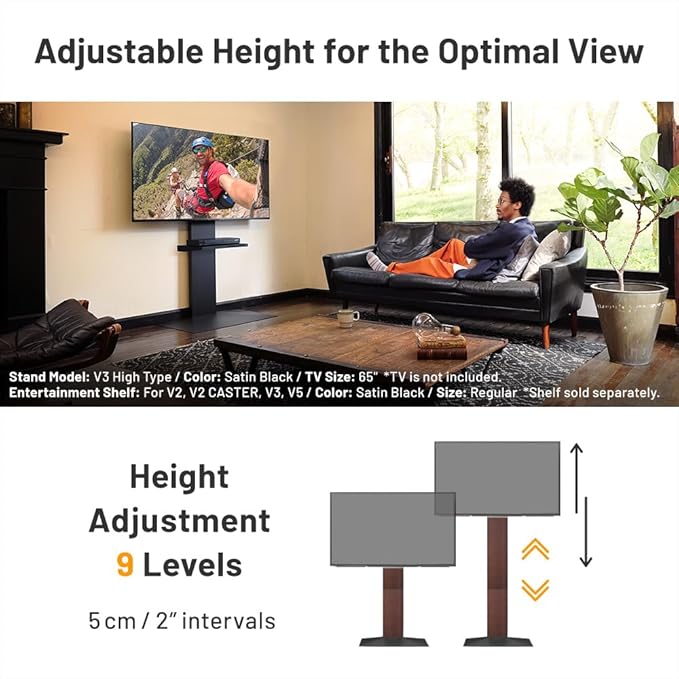 WALL V3 High Type | Sleek 32-80 Inch Universal Ultra Thin TV Stand | White Oak | - Image 4