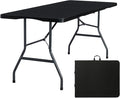 Folding Table 6ft Portable Heavy Duty Plastic Fold-in-Half 6 Foot Foldable by Home