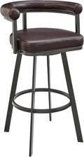 Armen Living Magnolia Swivel Bar Stool in Brown Metal by ArmenLiving