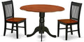 East West Furniture DLNO3-BCH-W 3 Piece Dining Room Table Set Contains a Round by EastWestFurniture