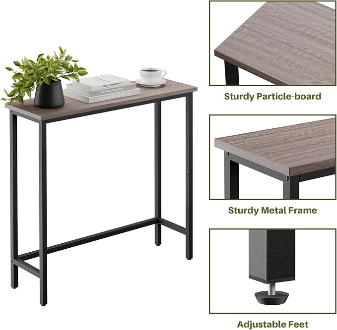 HollyHOME Narrow Console Table, 29.5" Slim Entryway Table, Sofa Stand, Hallway - Image 4