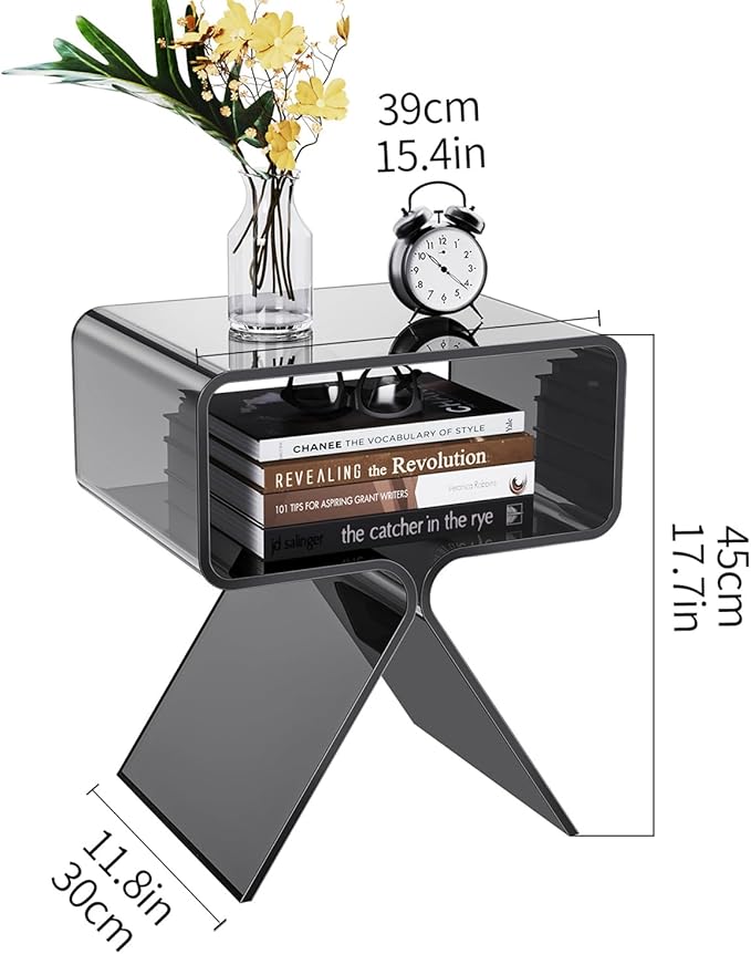 Acrylic Nightstand Side Table Modern Design Clear Home Decor Display End Table - Image 3
