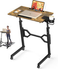 Small Standing Desk with Wheels, Portable Treadmill Desk, Rolling Desk by Unknown