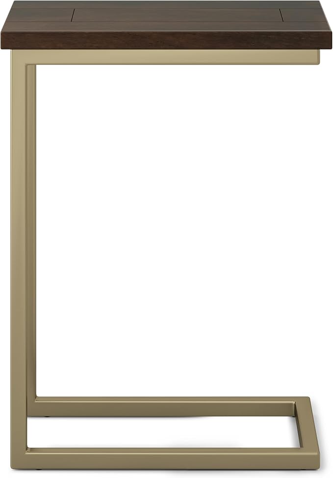 SIMPLIHOME Skyler 18-inch Wide Solid Mango/Metal Industrial C-Shaped End Table - Image 6