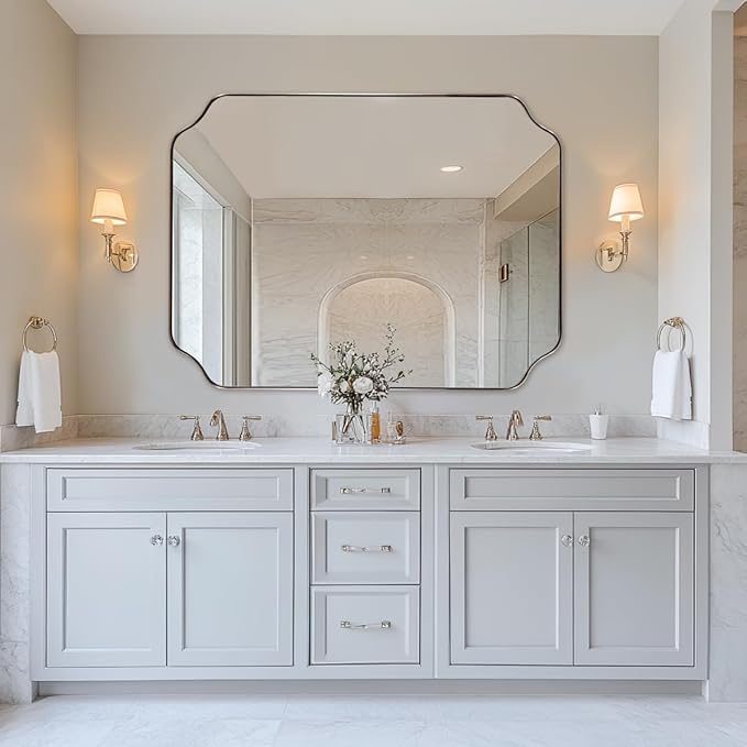 ANDY STAR Brushed Nickel Mirror 30x40 Inch, Rectangle Bathroom Mirror - Image 3