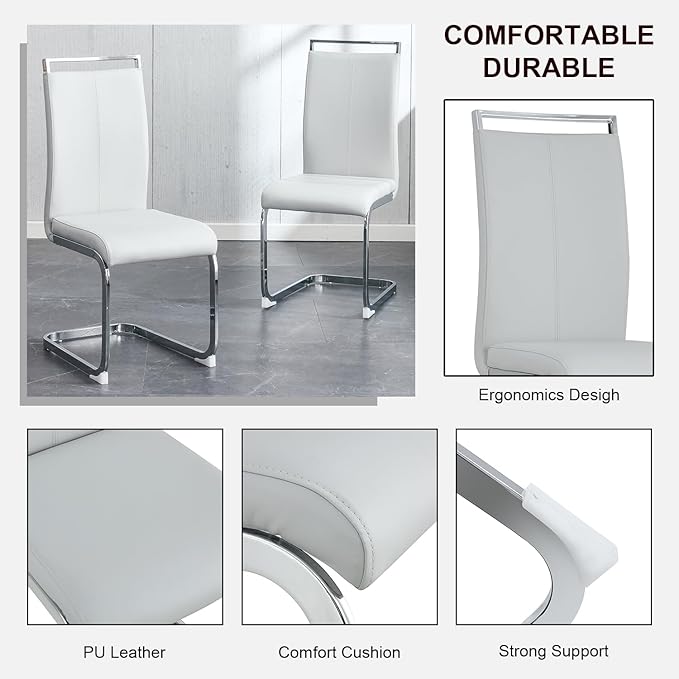 Dining Chairs Set, Kitchen Modern Metal Chairs - Image 3
