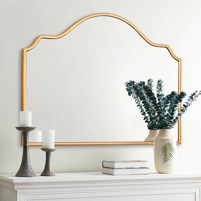 Chende Gold Arched Mirror, Elegant Wall Mirror by ChendeMirror