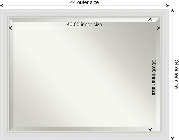 Amanti Art White Bathroom Mirror - Image 4