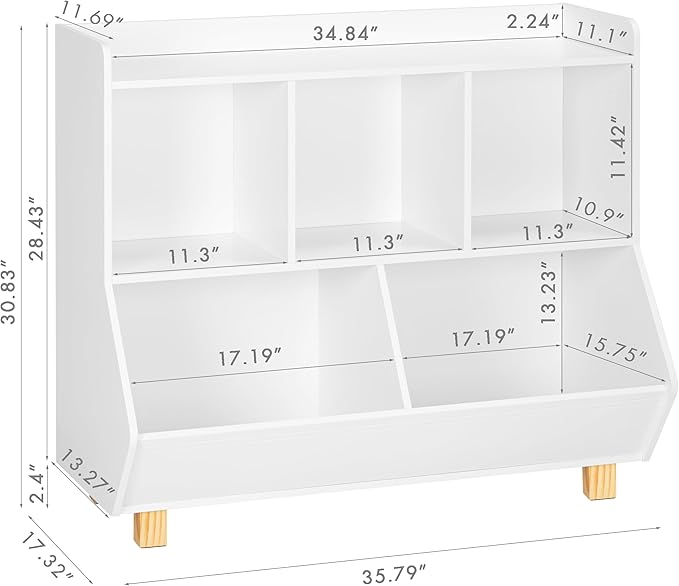 UTEX Toy Storage Organizer, Kids Bookshelf and Toy Storage - Image 2