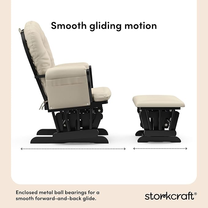Storkcraft Premium Hoop Glider & Ottoman — GREENGUARD Gold Certified, Solid - Image 5