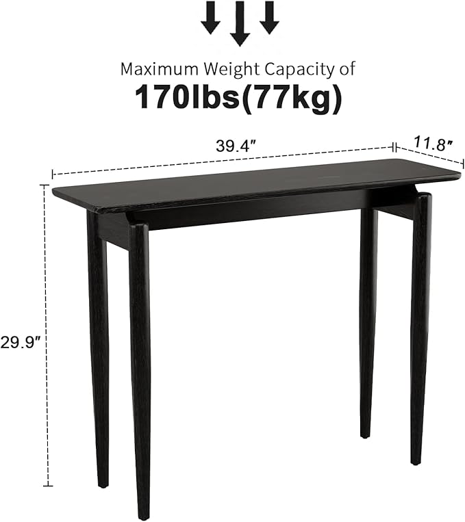 Wood Console Table Walnut Entryway Table, Thin Console Table, Sofa Tables - Image 2