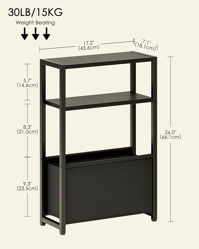 Narrow Side Table End Table, 3-Tier Side Table - Image 2