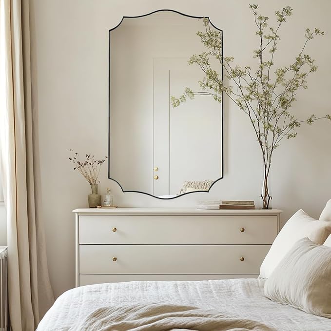 ANDY STAR 24x40 Inch Brushed Nickel Mirror, Unique Rectangle Bathroom Mirror - Image 8