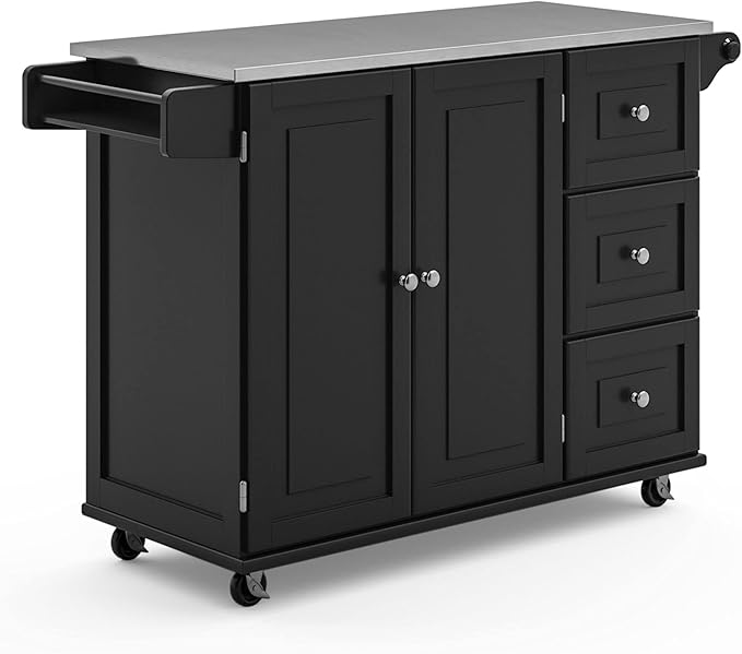 Homestyles Dolly Madison Black Mobile Kitchen Island Cart by homestyles