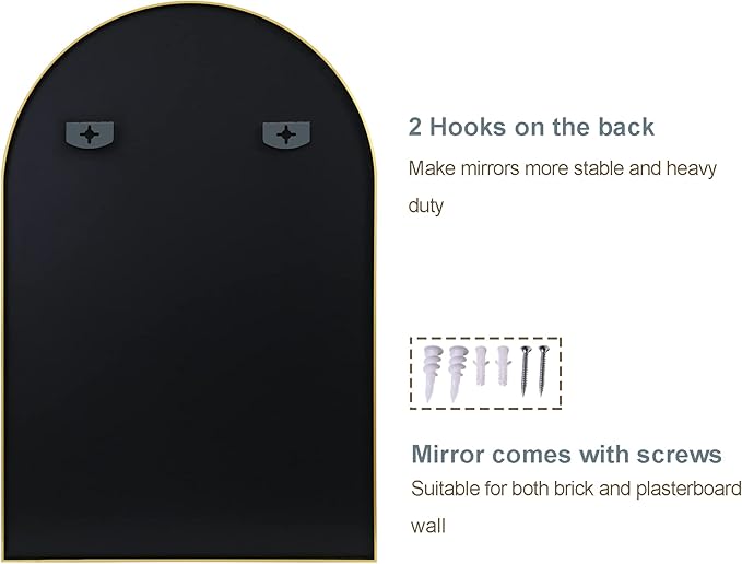 Arched Wall Mirror for Bathroom, Mirrors for Wall, Vanity Mirror for Bedroom - Image 5