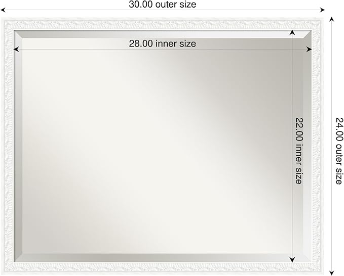 Amanti Art White Bathroom Mirror - Image 3