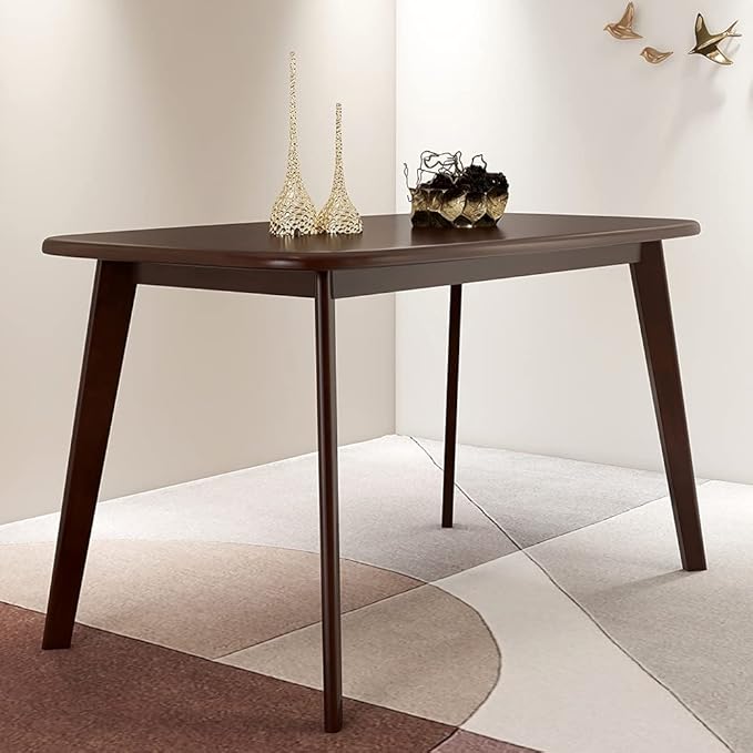 WoodShine Mid Century Modern Real Solid Wood Dining Table, Working Desk - Image 5