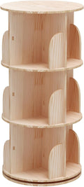 Rotating Bookshelf, 360 Display 3 Tier Floor Standing Bookcase Storage Rack by BearQiaqia