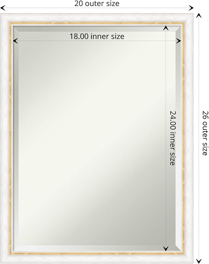 Amanti Art White Bathroom Mirror - Image 4
