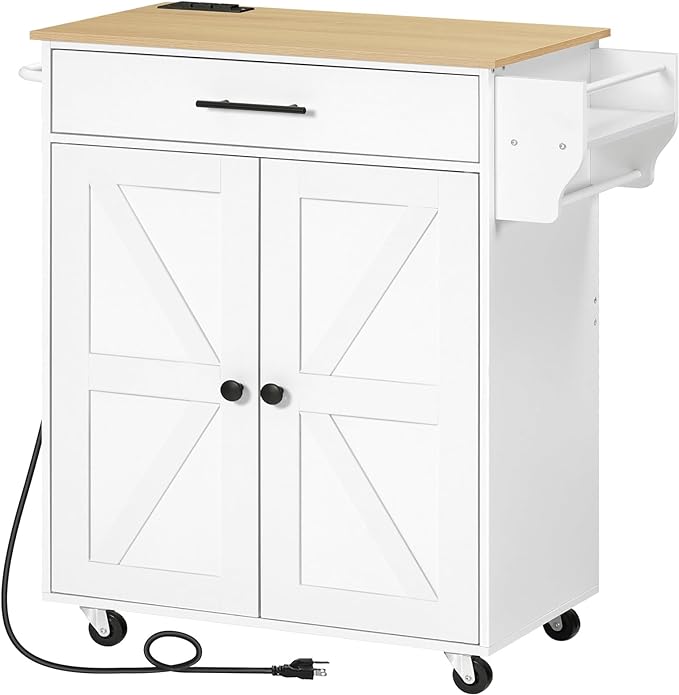 HOOBRO Kitchen Island with Power Outlet, Kitchen Storage Island with Large by HOOBRO