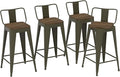 24 Inch Swivel Bar Stools Set of 4, Counter Height Bar Stools by Homvinax