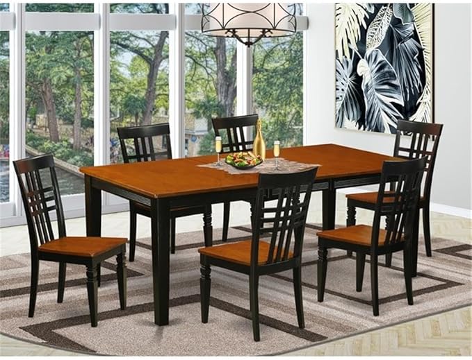 East West Furniture QULG7-BCH-W 7 Piece Dining Room Furniture Set Consist of a - Image 2