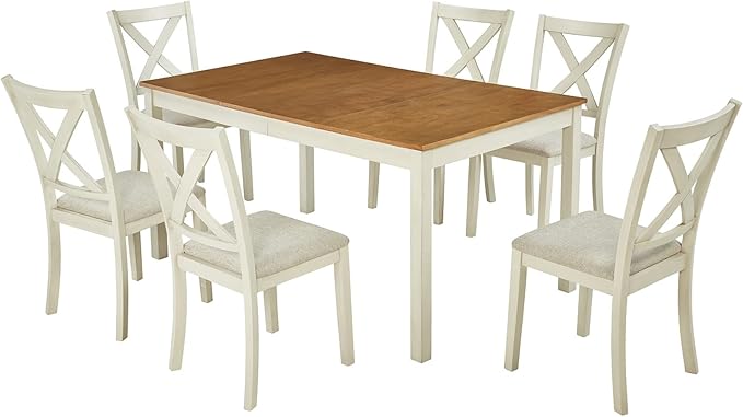 7-Piece Farmhouse Solid Wood Dining Table Set - Image 8