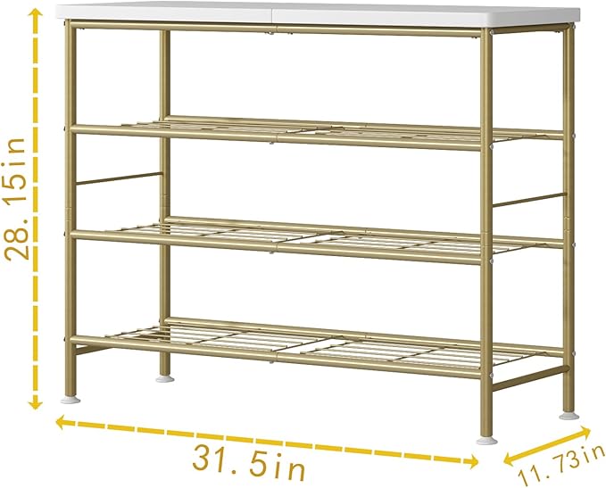 Shoe Rack Organizer 4 Tier for Closet Entryway Free Standing Metal Storage Shoe - Image 3