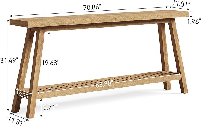 LITTLE TREE 70.9 Inches Extra Long Console Table - Image 3
