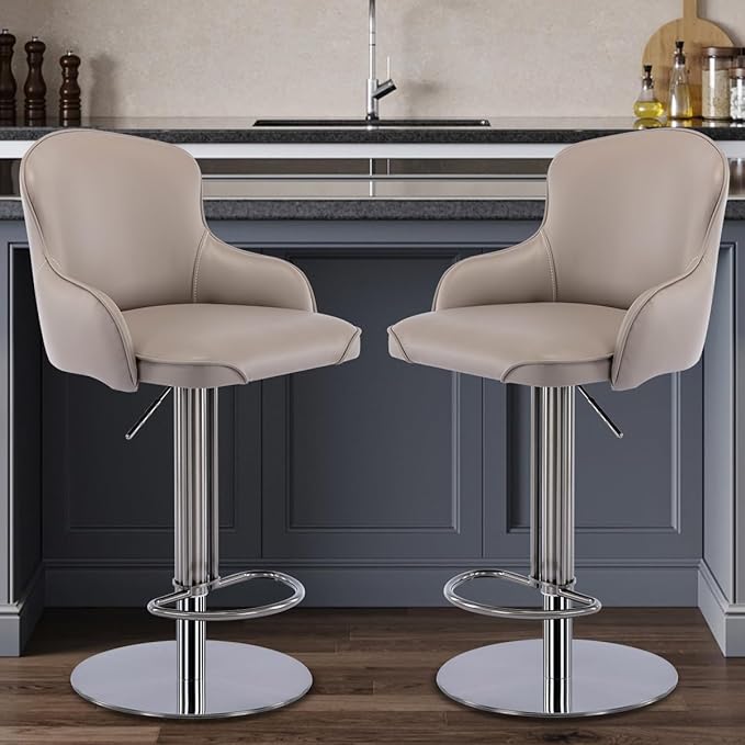 Black Titanium Stainless Steel Bar Stools, Grade Modern Leather Bar Chair - Image 9