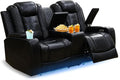 PU Leather Power Wall Hugger Chair Double Reclining Sectional Sofa 2-Seater by NicBex