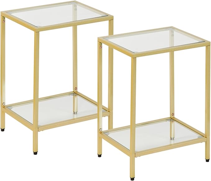 Modern 2-Tier Tempered Glass End Table by Gawicpy