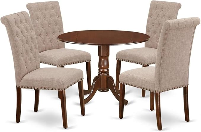 East West Furniture DLBR5-MAH-04 5 Piece Dining Room Furniture Set Includes a by EastWestFurniture