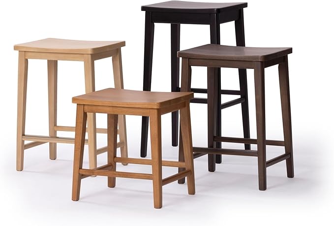 Plank+Beam Smythe Bar Stool, Sturdy Wood Modern Kitchen Bar Height Stool - Image 10