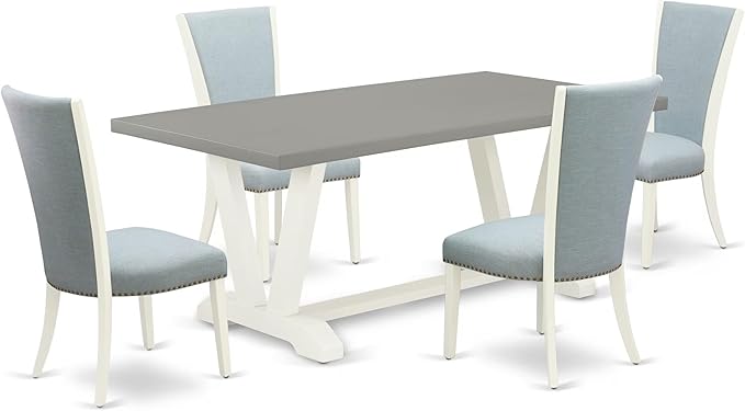 East West Furniture V097VE215-5 5 Piece Kitchen Table & Chairs Set Includes a by EastWestFurniture