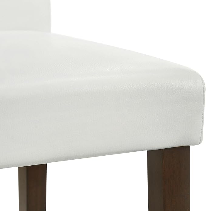 CHITA Counter Height Bar Stools Set of 2, PU Leather in White - Image 9